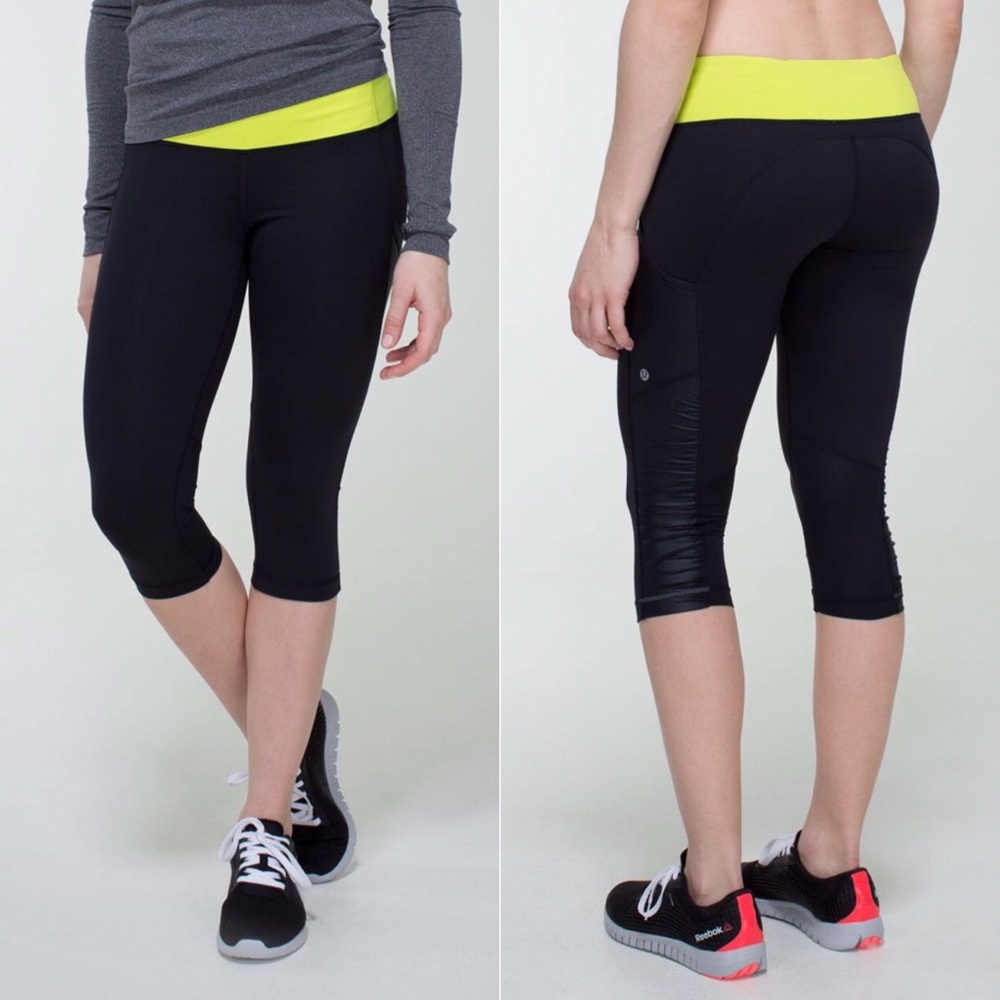 Lululemon Cut The Crop Black Antidote Capri Size 2